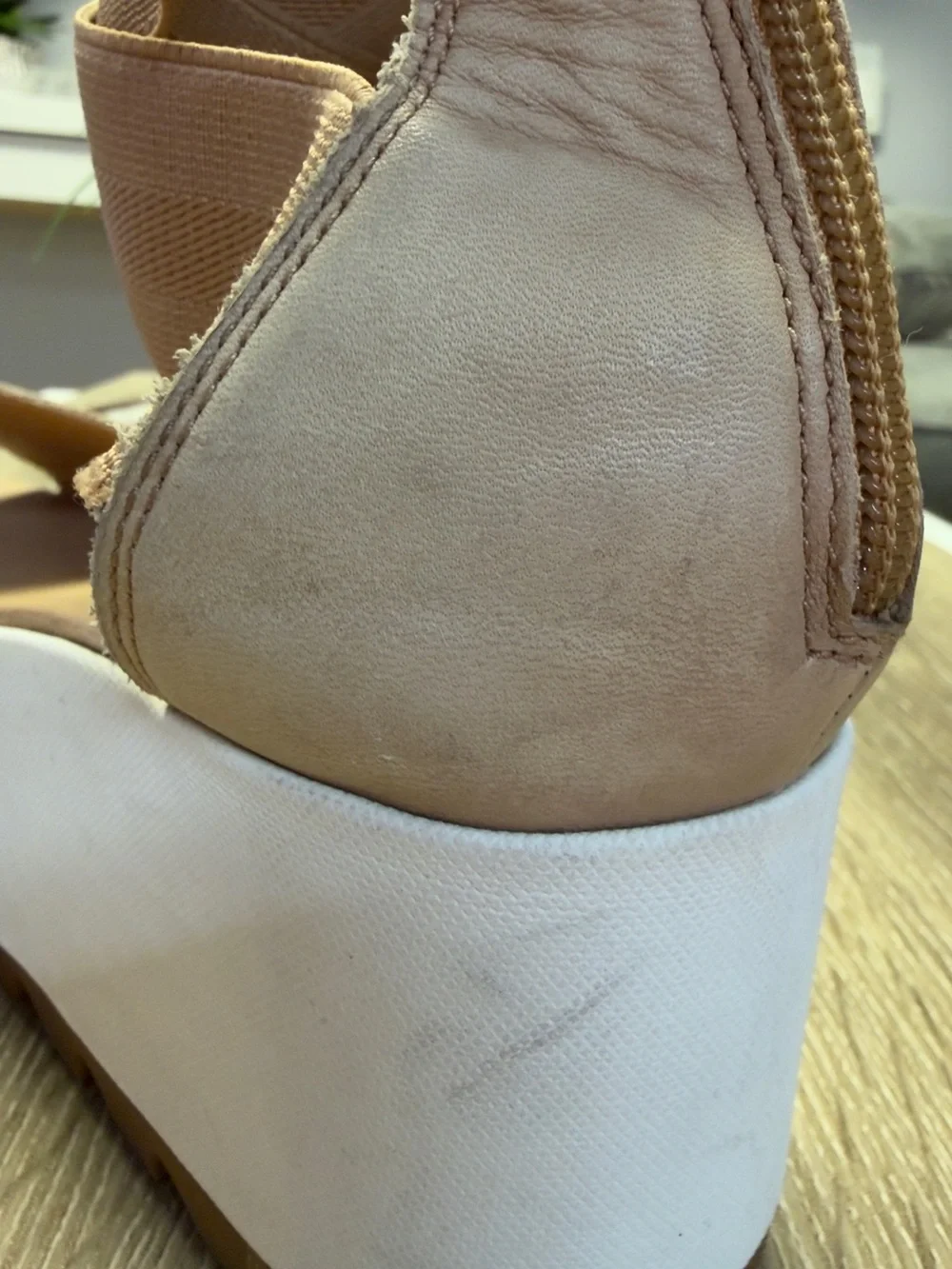 SOREL Cameron Tan Leather Flatform Wedge Ankle Strap Sandals Size 9.5